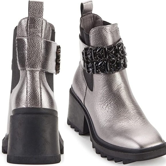 Karl Lagerfeld Shoes - KARL LAGERFELD PARIS Pippa Crystal Embellished Platform Boot | Gunmetal Size 6